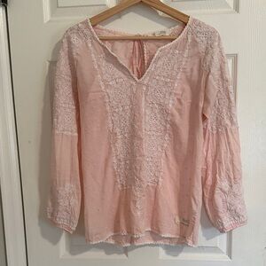 Odd Molly Pink Embroidered V-Neck Tunic